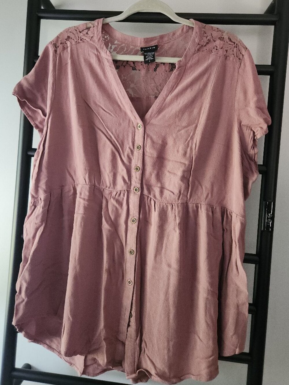 TORRID Lace shoulder blouse